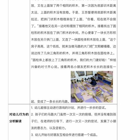 小一班十二月份室内游戏观察记录