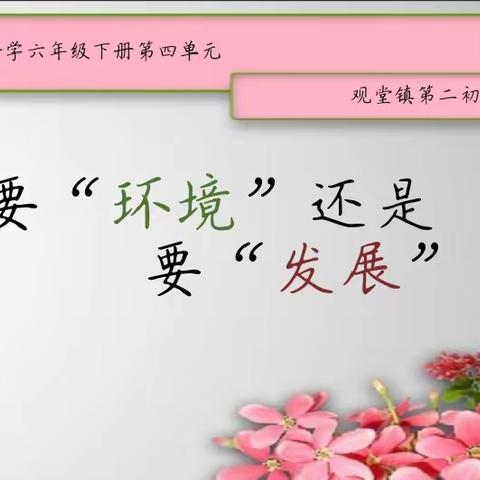 针锋辩论绽风采  唇枪舌战逞雄风——观堂镇第二初级中学六年级举办“要环境还是要发展”主题辩论赛