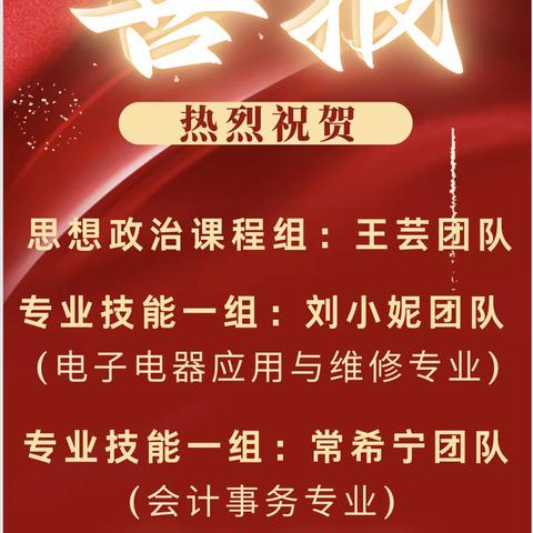 喜报——西安市雁塔区职业高级中学教师教学能力比赛及展示喜获佳绩！