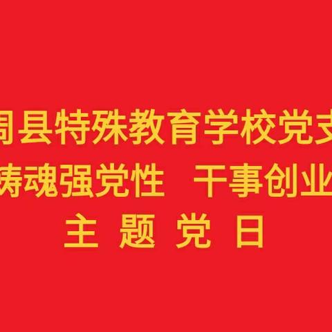 凝心铸魂强党性 干事创业建新功——曲周县特殊教育学校党支部主题党日活动