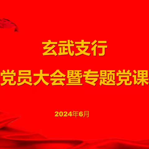 玄武支行党支部召开二季度党员大会暨党纪学习专题党课