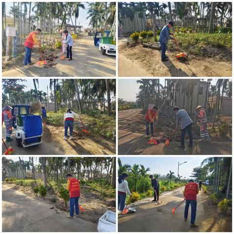 友爱村委会携手绘就昌文坡村美丽新风貌