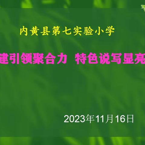 党建引领聚合力，特色说写显亮色——内黄县第七实验小学说写作品大比武