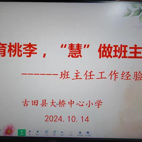 匠心育桃李，“慧”做班主任------大桥中心小学班主任工作经验交流