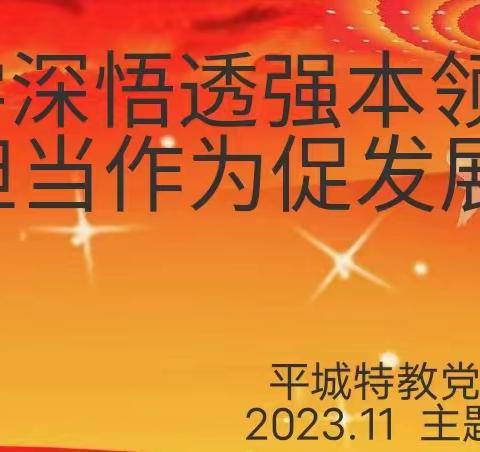 学深悟透强本领，担当作为促发——平城特教11月主题党日活动