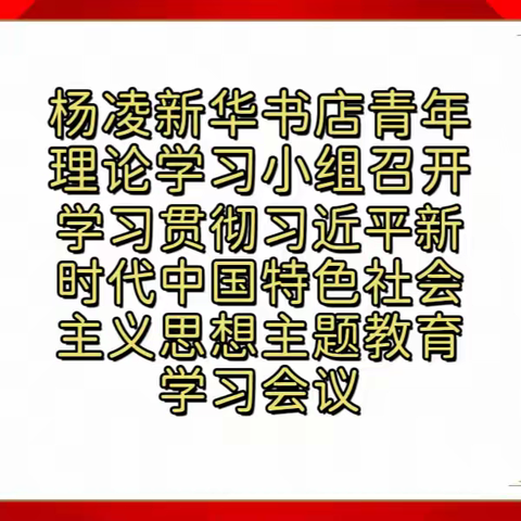 杨凌新华书店青年理论学习小组召开学习贯彻习近平新时代中国特色社会主义思想主题教育学习会议