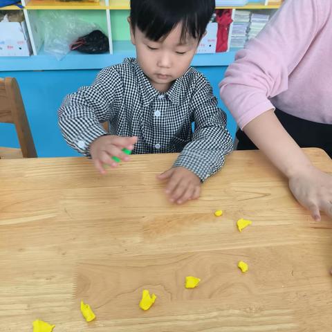 铁路小学附属幼儿园小一班手工活动《豆荚》