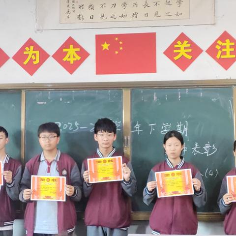 登封新时代学校八年级四班2025---2026学年下学期期中评先表优光荣榜