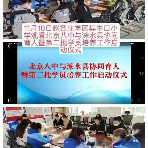 线上培训共提升，赵各庄学区教师参加《北京八中与涞水协同育人暨第二批学员培养》线上培训