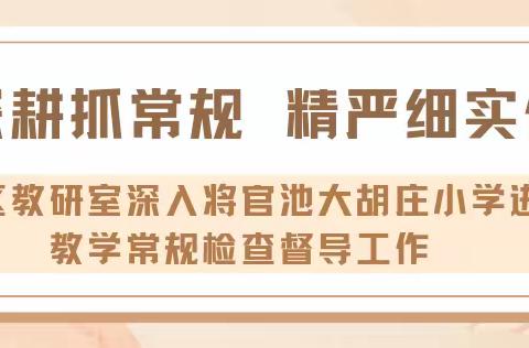 砥砺深耕抓常规 精严细实促质量——建安区教研室深入将官池镇大胡庄小学进行教学常规检查督导工作