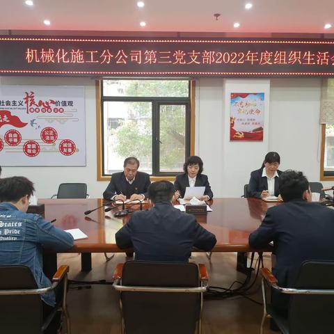 机械化施工分公司第三党支部召开2022年度组织生活会