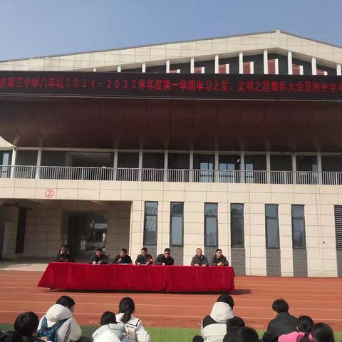 奋力拼搏进取，谱写风华篇章 ——凤阳三中八年级召开学习之星、文明之星表彰大会及地生中考备考动员会