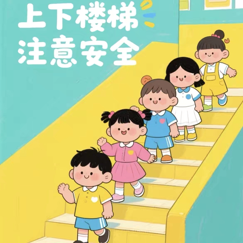 开心幼儿园中一班十二月安全教育-《安全上下楼梯》