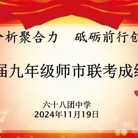 质量分析聚合力 砥砺前行创辉煌                              ——2025届九年级师市联考成绩分析