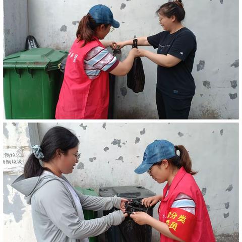 东风街道化纤社区开展垃圾分类•桶边引导服务活动