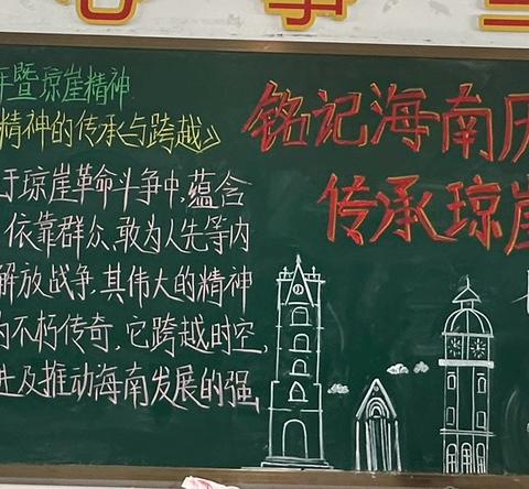 海南华侨中学初一政治组组织开展“纪念海南解放75周年暨琼崖精神进校园”黑板报评比活动