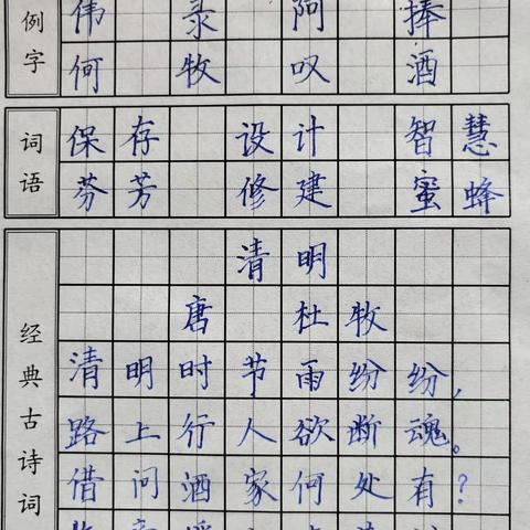 当好中国人，写好中国字！一一林州市第二实验小学三（1）班书写作业展示