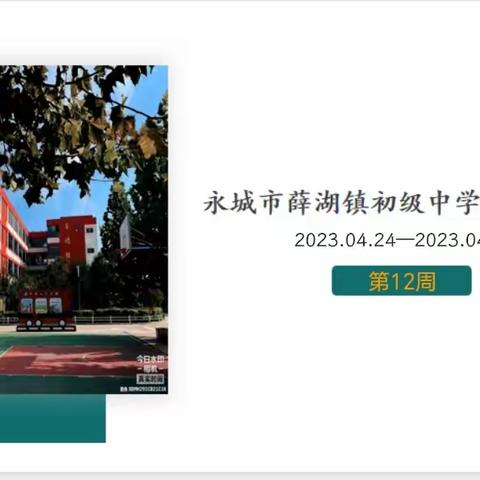 永城市薛湖镇初级中学校园纪实(2023.04.24~2023.04.28）