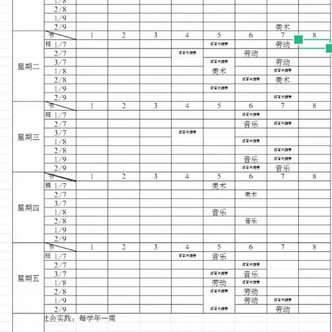 “五育”并举齐发展｜大石寨中学课表展示