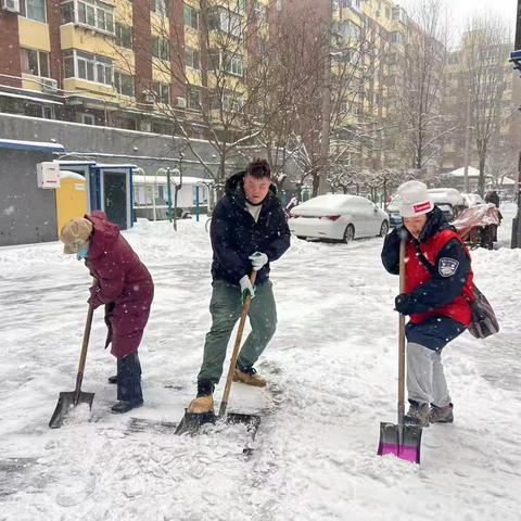 和平区浑河湾街道水源地社区开展“全民总动员、共筑平安年”除雪奋战志愿服务活动