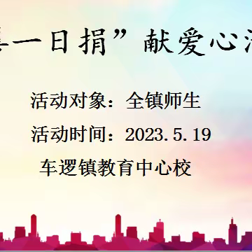 拳拳师生心 浓浓慈善情 ———车逻镇师生“5.19”慈善一日捐爱心纪实