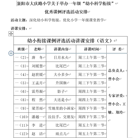 春荣万物研学季 三尺讲台竞峥嵘 ——记襄阳市大庆路小学教育集团一年级语文组优秀课例评选活动