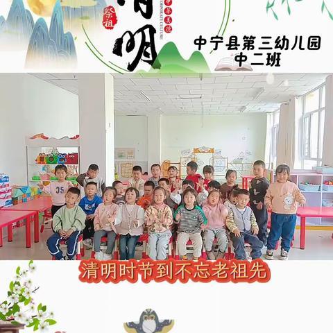 “浓情清明，浸润童心”——中宁县第三幼儿园中二班宝贝第六周一周精彩回顾🍃