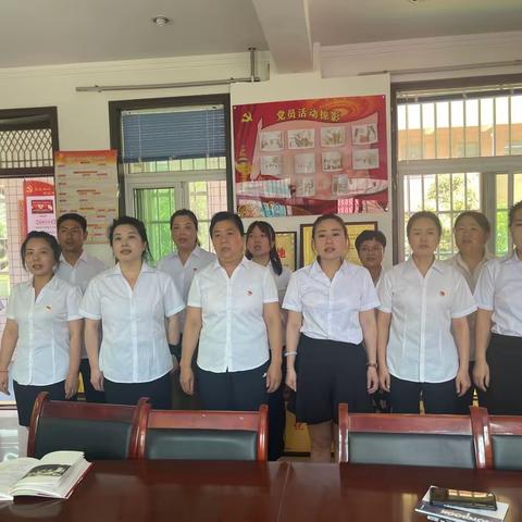 《党旗飘扬    共铸辉煌》——城关镇中心小学7月份主题党日活动