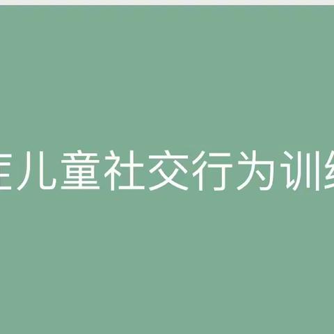 孤独症儿童社交行为训练