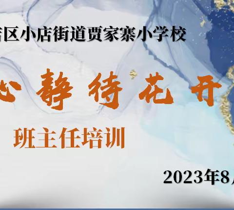 “用心静待花开”贾家寨小学班主任培训