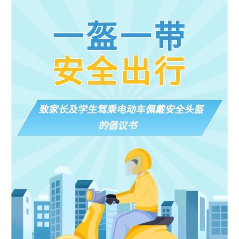 【安全之窗】转发：佩戴头盔 安全出行----致家长及学生驾乘车辆佩戴安全头盔倡议书