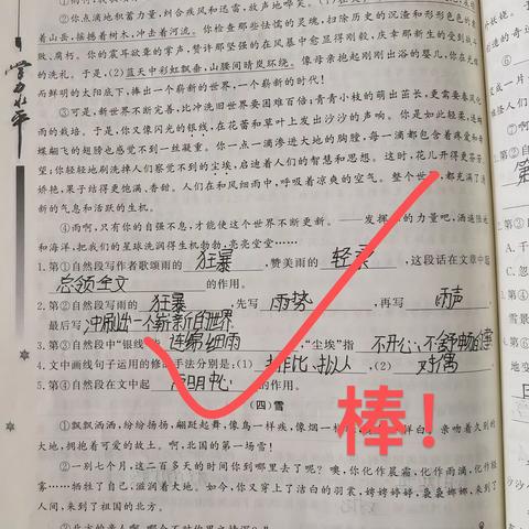 夏源完小五2班语文寒假作业阶段性反馈