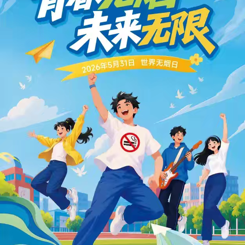 青春无烟，未来无限！第39个世界无烟日，共护青少年健康成长！