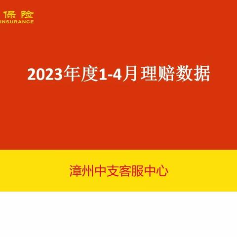 2023年1-4月份理赔数据汇总