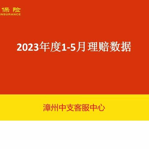 2023年1-5月份理赔数据汇总