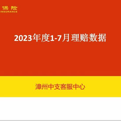 2023年1-7月份理赔数据汇总