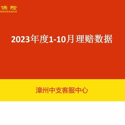 2023年1-10月份理赔数据汇总