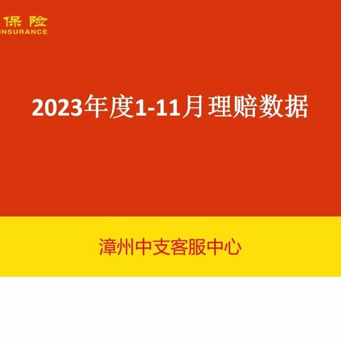 2023年1-11月份理赔数据汇总