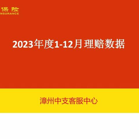 2023年1-12月份理赔数据汇总