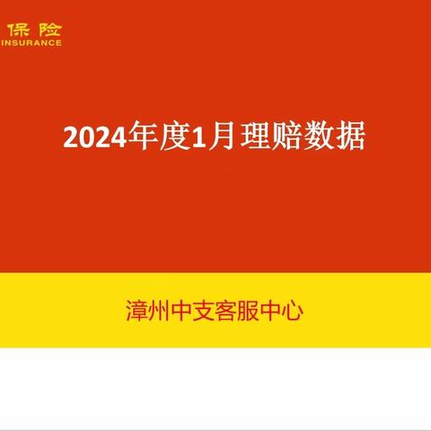 2024年1月份理赔数据汇总