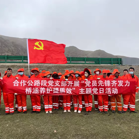 合作公路段党支部开展“党员先锋齐发力，桥涵养护提质效”主题党日活动