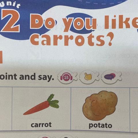 海南国际旅游岛少儿英语(下册）Unit2 Do you like carrots（二年级下）