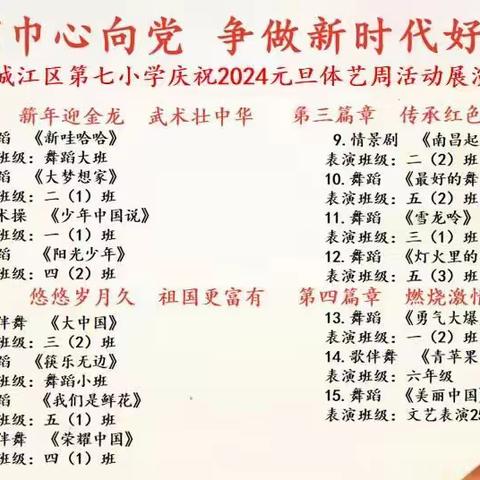 红领巾心向党    争做新时代好少年—金城江区第七小学2024元旦文体周活动