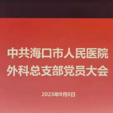 海口市人民医院外科党总支部党员大会顺利召开