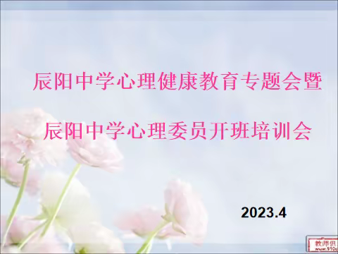 温馨校园，从心开始——辰阳中学心理健康专题会暨班级心理委员培训会