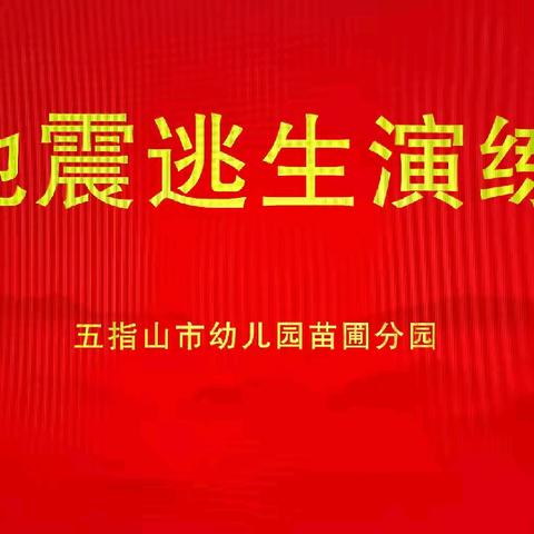 防震逃生    安全同行——五指山市幼儿园苗圃分园地震逃生演练活动