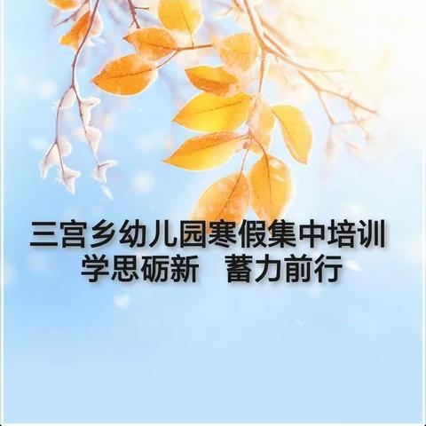 学思砺新 | 蓄力前行    三宫乡幼儿园教师寒假培训