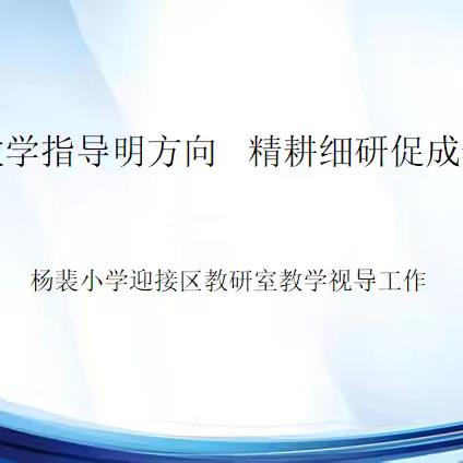 教学指导明方向  精耕细研促成长 杨裴小学迎接区教研室教学视导工作