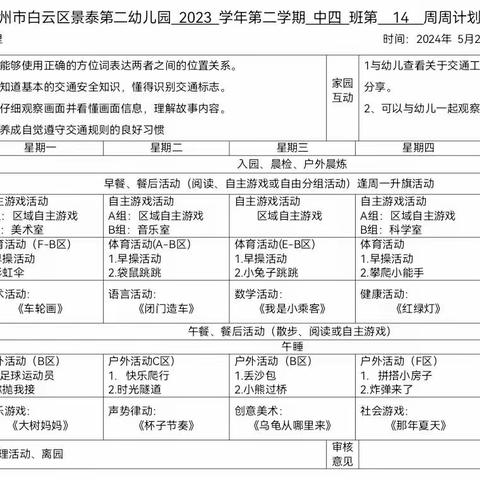 景泰第二幼儿园 中四班一周加油站