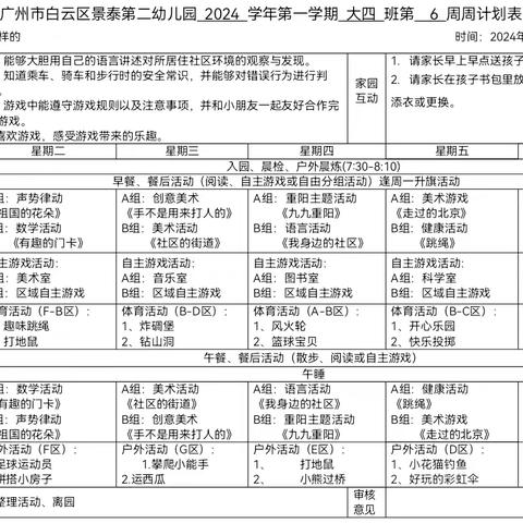 景泰第二幼儿园 大四班一周加油站